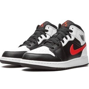 Jordan Unisex Youth Air Mid 554725-075 Blk/Chile Red Size 6Y